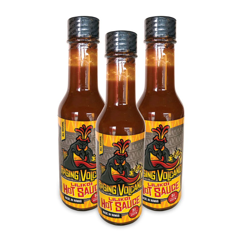The Raging Volcano Lilikoi Hot Sauce 5oz Bottles